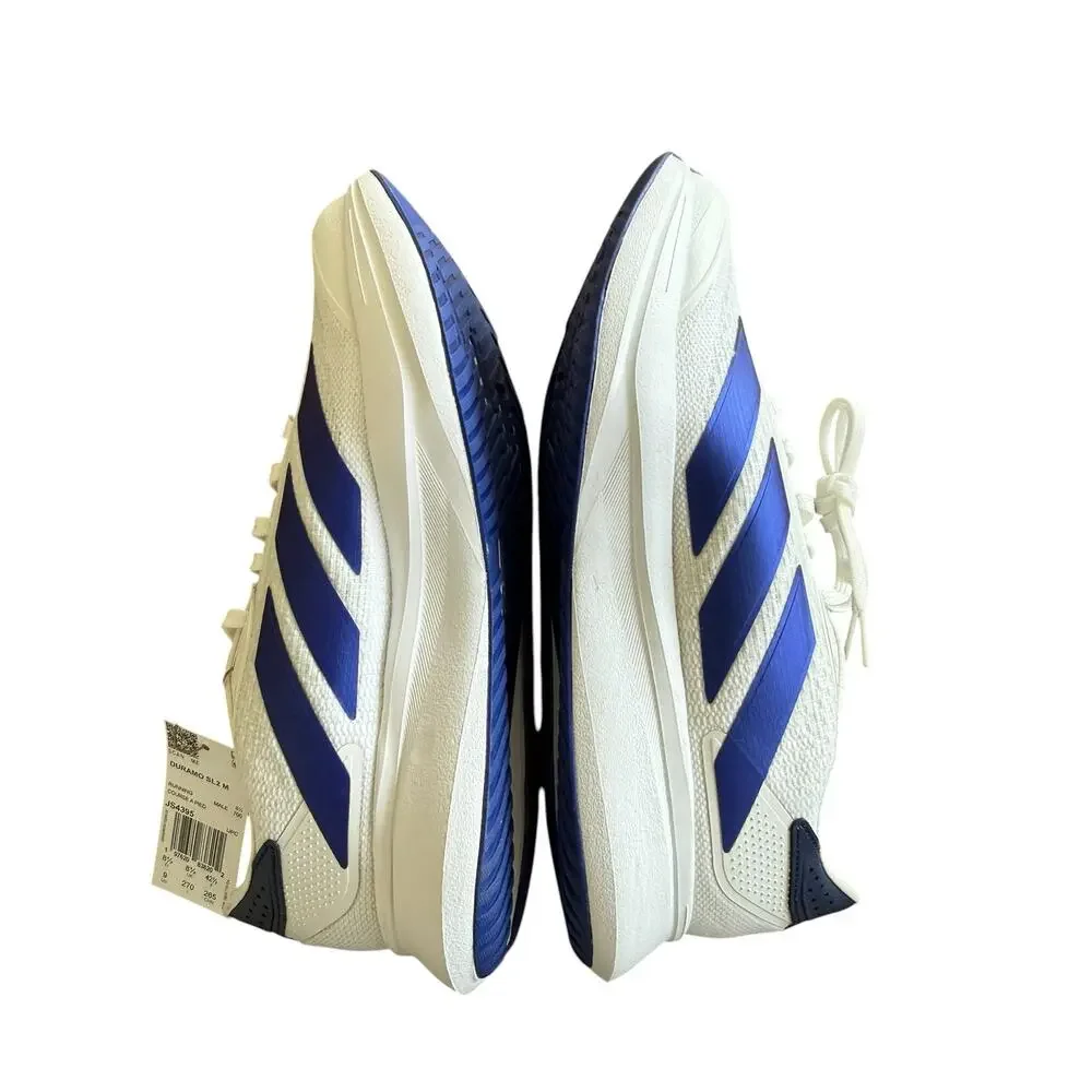 Adidas Duramo SL2 Running Shoes White Blue Men 9 Athletic Sneakers NWT